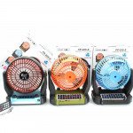 Desktop Cooling Fan Portable Bluetooth Speaker with Solar Charge, LED Light, FM Radio, Multi Feature Speakers FP225 for Universal Cell Phone And Bluetooth Device (Black)