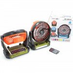 Desktop Cooling Fan Portable Bluetooth Speaker with Solar Charge, LED Light, FM Radio, Multi Feature Speakers FP225 for Universal Cell Phone And Bluetooth Device (Green)