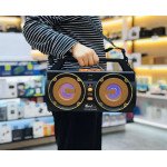 Fashion Cool Retro DJ Handheld Portable Bluetooth Speaker Radio System with LED Light FP33 for Universal Cell Phone And Bluetooth Device (Black)