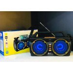 Fashion Cool Retro DJ Handheld Portable Bluetooth Speaker Radio System with LED Light FP33 for Universal Cell Phone And Bluetooth Device (Blue)