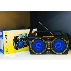 Fashion Cool Retro DJ Handheld Portable Bluetooth Speaker Radio System with LED Light FP33 for Universal Cell Phone And Bluetooth Device (Blue)