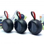 Round Solar Powered Portable Bluetooth Speaker Radio System FP511 for Universal Cell Phone And Bluetooth Device (Black)