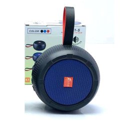 Round Solar Powered Portable Bluetooth Speaker Radio System FP511 for Universal Cell Phone And Bluetooth Device (Blue)