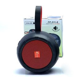 Round Solar Powered Portable Bluetooth Speaker Radio System FP511 for Universal Cell Phone And Bluetooth Device (Red)