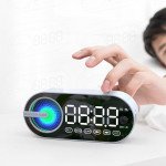 Alarm Clock Function LED Light LCD Time Display Wireless FM Radio Bluetooth Speaker with Motion Sensor G30 for Universal Cell Phone And Bluetooth Device (Black)