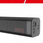 Bluetooth 5.0 Speaker: Stereo Bass, Colorful LED, FM Radio, Soundbar Subwoofer KMS-140 for Universal Cell Phone And Bluetooth Device (Black)