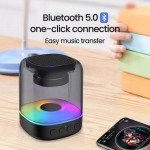 Bluetooth Speaker: Colorful Lights, 360 Degree Clear Display, Wireless Audio Experience KMS-179 for Universal Cell Phone And Bluetooth Device (Black)