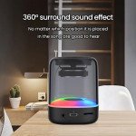 Bluetooth Speaker: Colorful Lights, 360 Degree Clear Display, Wireless Audio Experience KMS-179 for Universal Cell Phone And Bluetooth Device (Black)