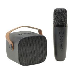 Cute Bluetooth Speaker & Microphone: Portable Karaoke Fun, Loud Sound for Music & Song KMS-180 for Universal Cell Phone And Bluetooth Device (Black)