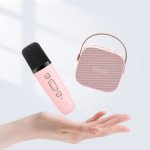 Cute Bluetooth Speaker & Microphone: Portable Karaoke Fun, Loud Sound for Music & Song KMS-180 for Universal Cell Phone And Bluetooth Device (Pink)