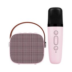 Cute Bluetooth Speaker & Microphone: Portable Karaoke Fun, Loud Sound for Music & Song KMS-180 for Universal Cell Phone And Bluetooth Device (Pink)