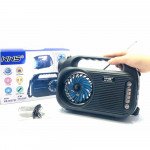 Versatile Portable Bluetooth Speaker with Built-in Solar Panel Cooling Fan AM/FM/SW Radio and Handy Carry Strap NS-8057SF for Universal Cell Phone And Bluetooth Device (Black)