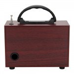 Vintage 5W AM/FM Radio: Wooden Case, Old-Style Desktop, Stereo Sound Wooden Speaker NS-8891BT for Universal Cell Phone And Bluetooth Device (Gold)