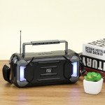 Carry Handle RGB LED Lights Wireless Portable Bluetooth Speaker P60 for Universal Cell Phone And Bluetooth Device (Black)