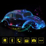 Crystal Clear Beetle Style Design Taxi Car Portable Bluetooth Speaker WS1937 for Phone, Device, Music, USB (Red)