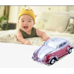 Crystal Clear Beetle Style Design Taxi Car Portable Bluetooth Speaker WS1937 for Phone, Device, Music, USB (Red)