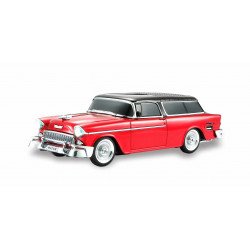 Vintage Style Vinyl Roof Car Design Automobile LED Lights Bluetooth Wireless Speaker WS-1955 for Universal Cell Phone And Bluetooth Device (Red)