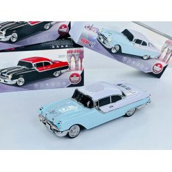 1958 Chevy-Inspired Vintage Car Design Bluetooth Speaker with LED Lights Portable Audio WS598 for Universal Cell Phone And Bluetooth Device (Blue)