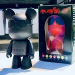 Tiny Robot Bear Cub with Cool Sunglasses Portable Wireless Bluetooth Speaker A905 for Universal Cell Phone And Bluetooth Device (Black)