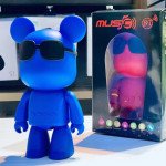 Tiny Robot Bear Cub with Cool Sunglasses Portable Wireless Bluetooth Speaker A905 for Universal Cell Phone And Bluetooth Device (Blue)