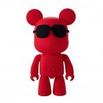 Tiny Robot Bear Cub with Cool Sunglasses Portable Wireless Bluetooth Speaker A905 for Universal Cell Phone And Bluetooth Device (Red)