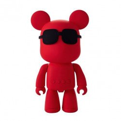 Tiny Robot Bear Cub with Cool Sunglasses Portable Wireless Bluetooth Speaker A905 for Universal Cell Phone And Bluetooth Device (Red)
