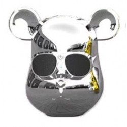 Cool Sunglasses Robot Bear Head Wireless Bluetooth Speaker L15 for Universal Cell Phone And Bluetooth Device (Silver)