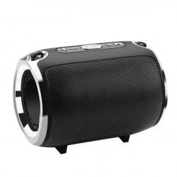 High Bass Mini Drum LED Lights Portable Wireless Bluetooth Speaker L57 for Universal Cell Phone And Bluetooth Device (Black)