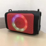 Cube Drum Style RGB LED Ring Light Portable Wireless Bluetooth Speaker with Carrying Strap S18mini for Universal Cell Phone And Bluetooth Device (Black)