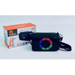 Cube Drum Style RGB LED Ring Light Portable Wireless Bluetooth Speaker with Carrying Strap S18mini for Universal Cell Phone And Bluetooth Device (Black)