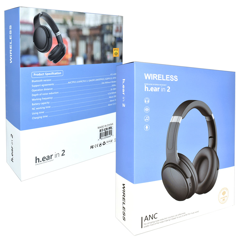 Bluetooth Wireless Noise Cancelling Headphone Q8 Black