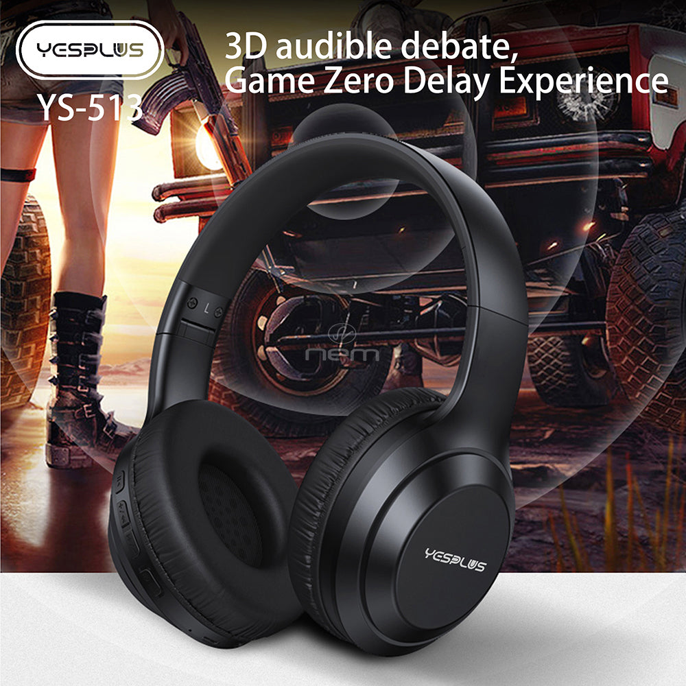 Bluetooth Wireless Surround Sound Headphone YS513 Black