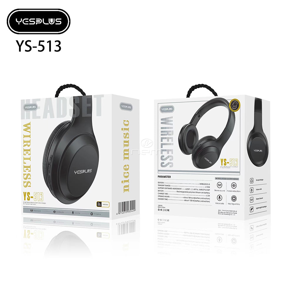 Bluetooth Wireless Surround Sound Headphone YS513 Black