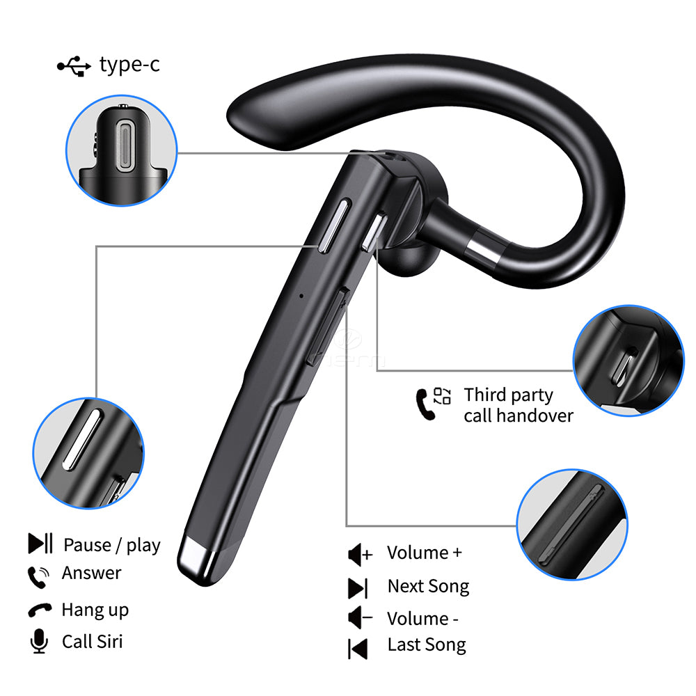 Wireless EarHook Earphone with Mic Charging Case BT-YYK-520