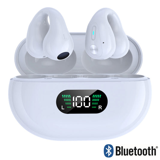 Bluetooth Wireless Stereo Clip On Headset YKK-Q71 White