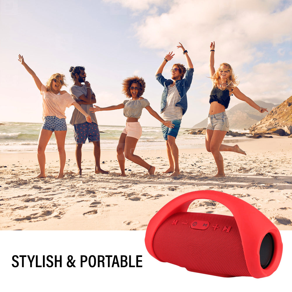 Booms Box Mini Bluetooth Speaker Splash Proof BTSP-E10 Red