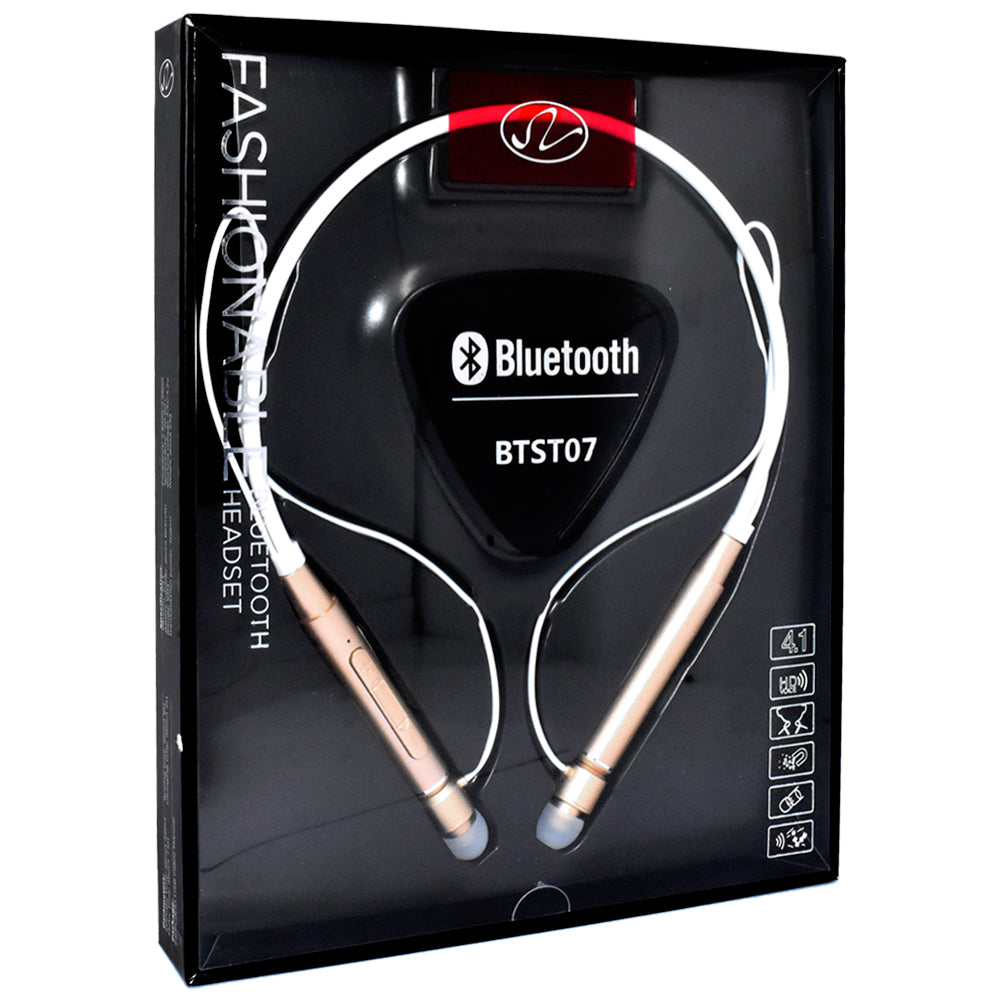 Universal Slim Bluetooth Stereo Neck Headset BTST07 Gold