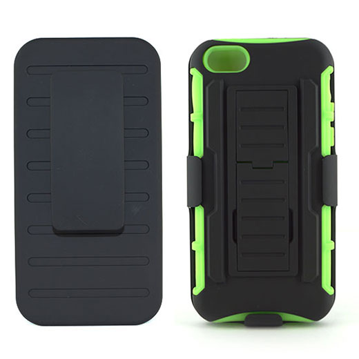 Apple iPhone 5C Clip Black/Green with Black  Holster Combo04