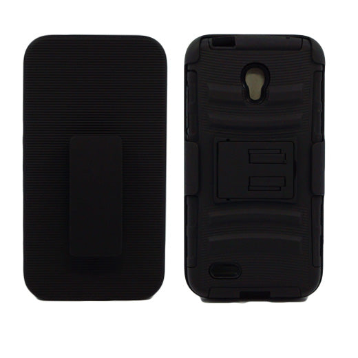 Alcatel One Touch Conquest 7046T  Black/Black with Black Holster Combo...