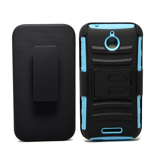 HTC Desire 510 Clip Black/Blue TPU with Black Holster Combo 5