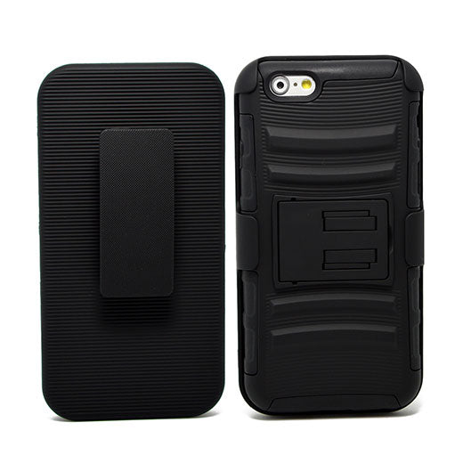 Apple iPhone 6 Plus Clip Black/Black TPU with Black Holster Combo 5