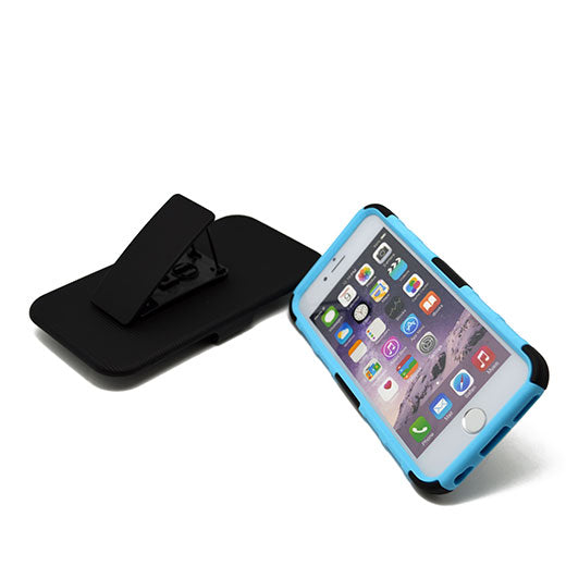 Apple iPhone 6 Plus Clip Black/Blue TPU with Black Holster Combo 5