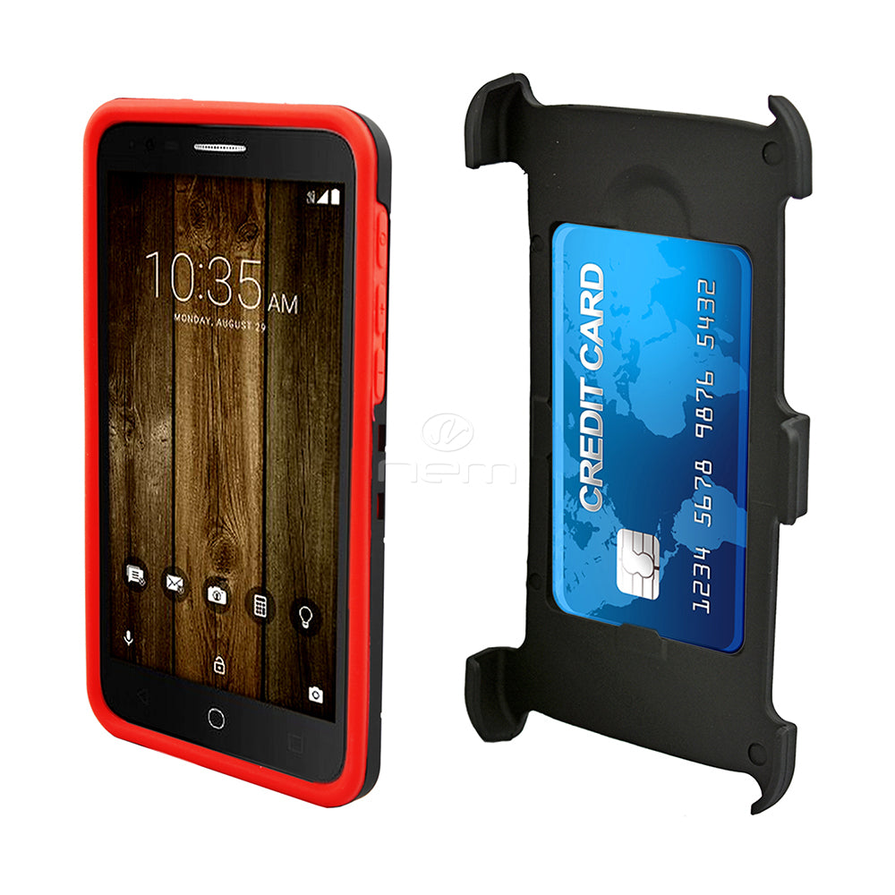 Alcatel Fierce 4/Allura/Pop4+ Holster Combo CB7C Black/Red