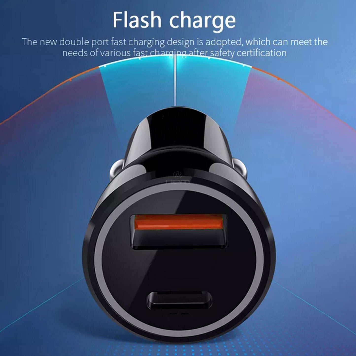 Fast Charge Car Adapter 3.4A USB Type C Port CCA1 Black