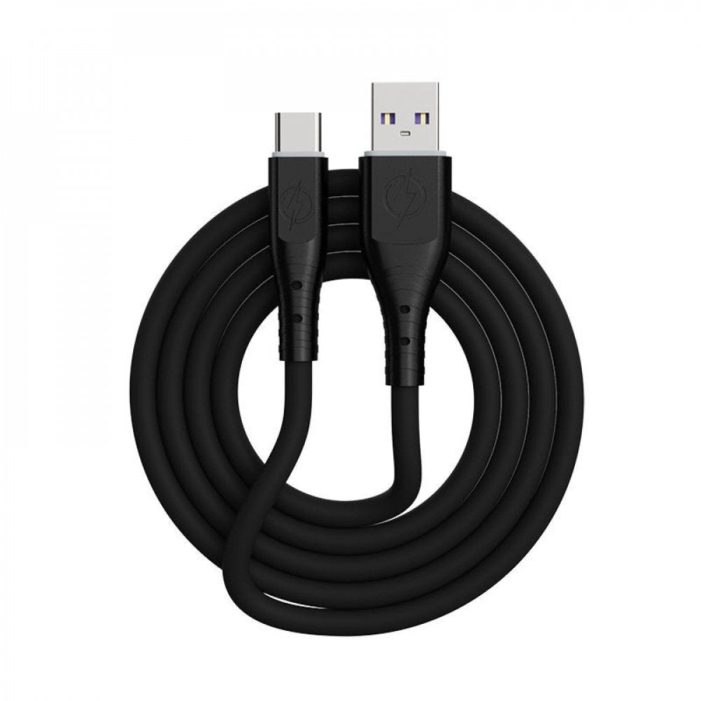 Kik_Micro V8V9 2.4A Heavy Duty Strong Soft Flexible Silicone OD 5.0mm Charge and Sync USB Cable 6FT for Universal Cell Phone, Device and More (Black)