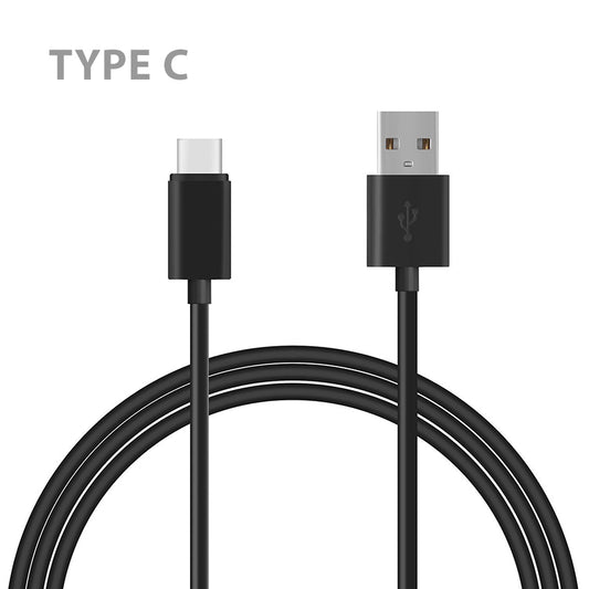 Universal Round Data Cable Type-C (6 Ft) Black