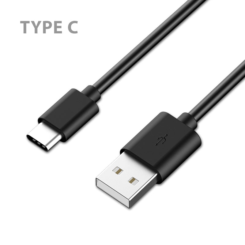 Universal Round Data Cable Type-C (6 Ft) Black