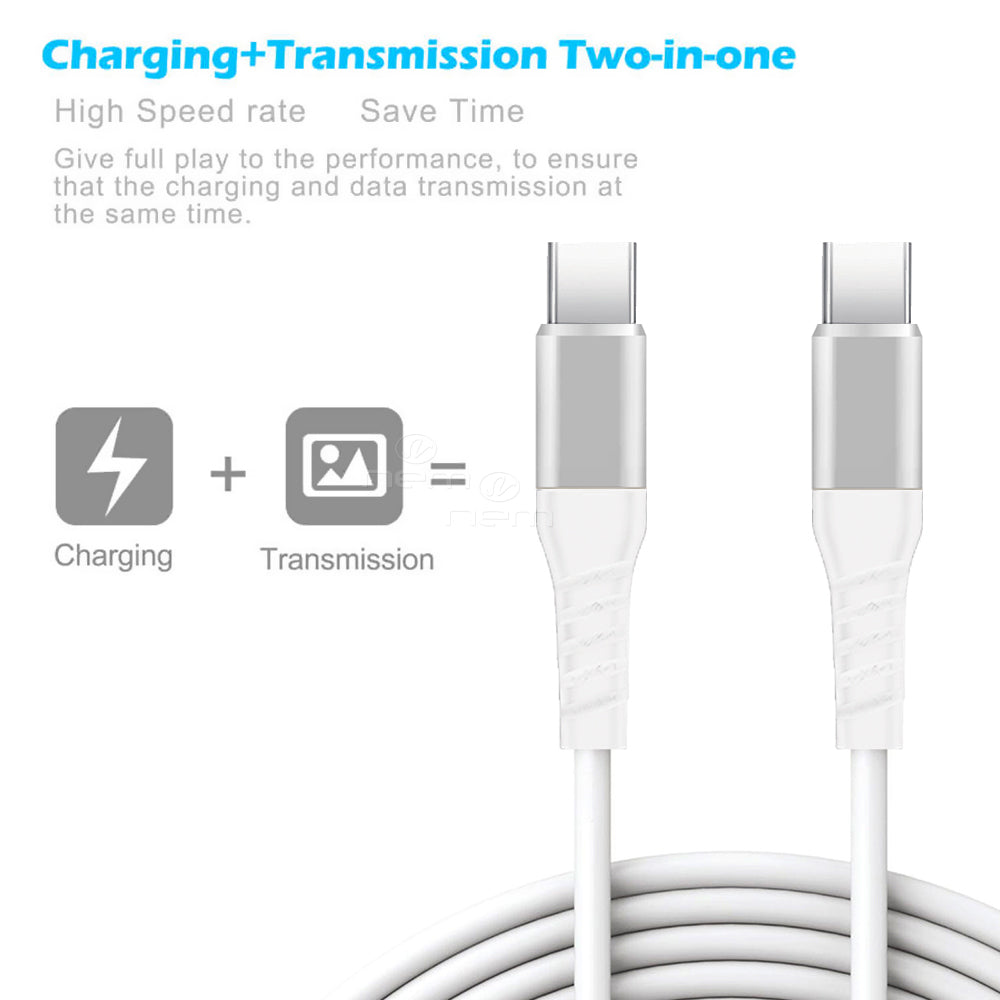 Universal TYPE-C TO TYPE-C CABLE 10 Ft. DC10 White