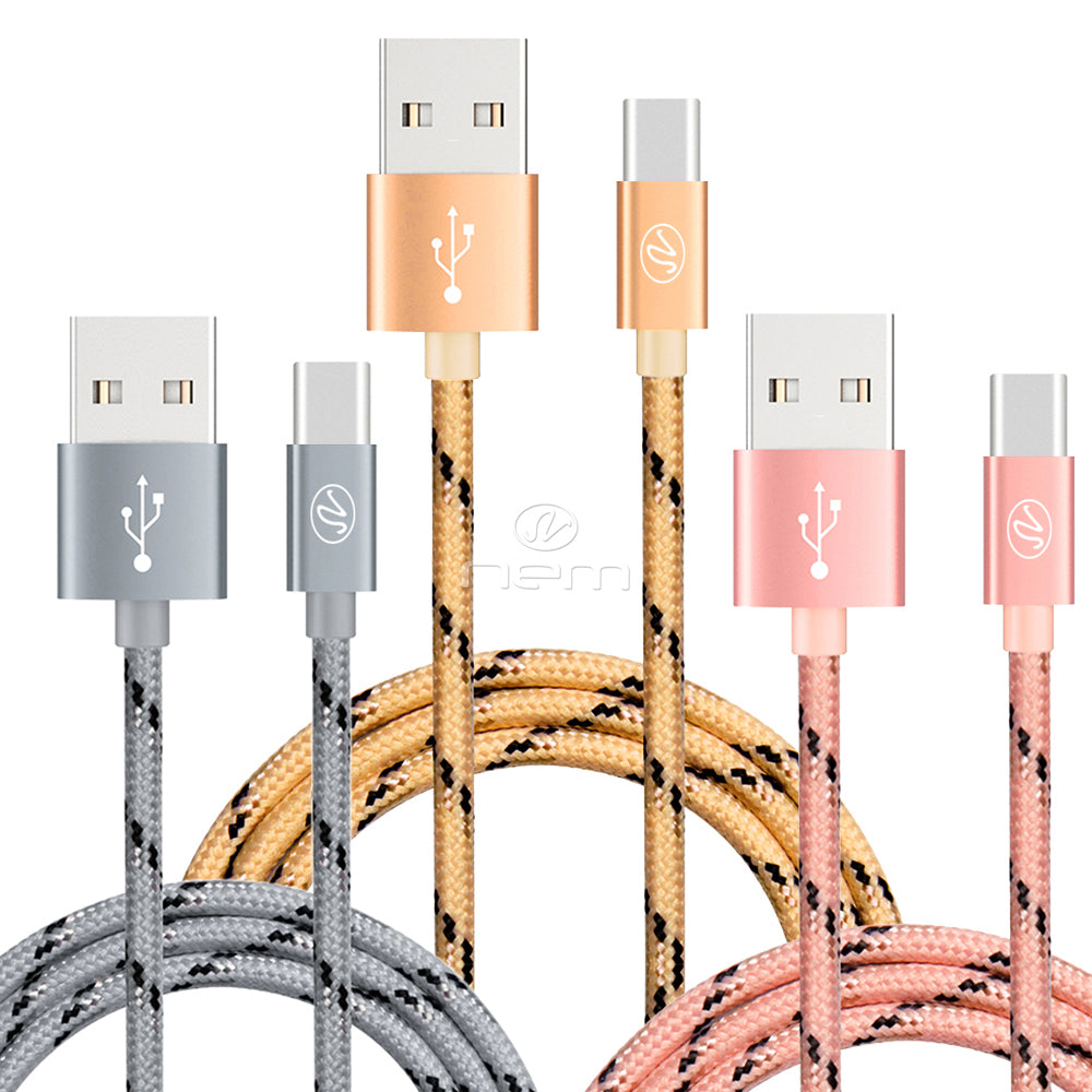 Universal TYPE-C Braided Data Cable 10FT Gold