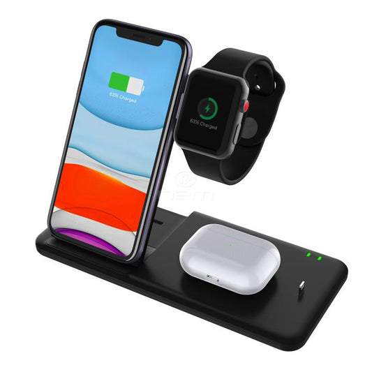 4IN1 Wireless Charging Station Multiple Devices 15W Black